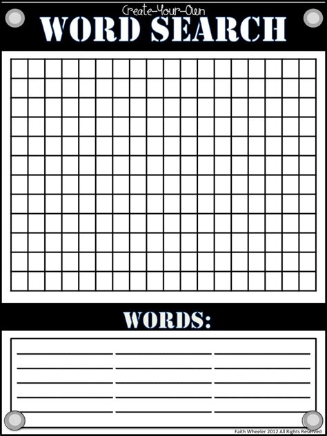 Blank Word Search Printable